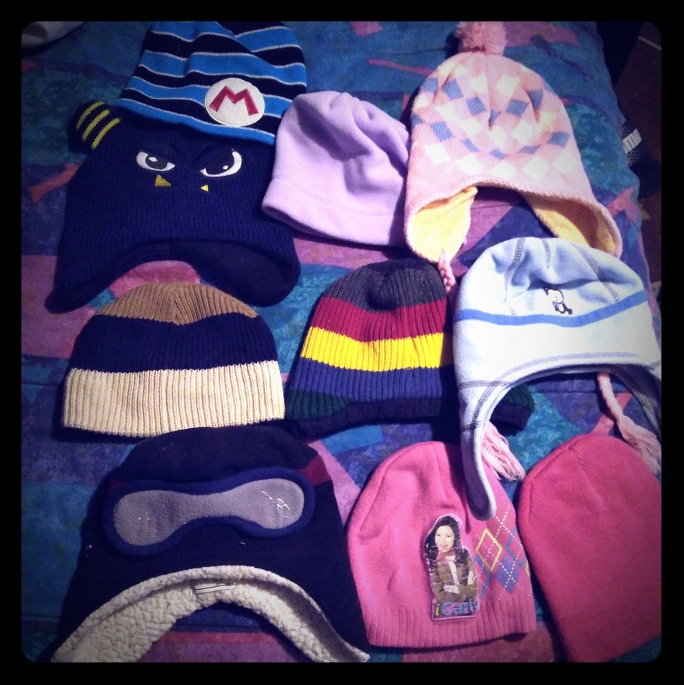 Girl boy winter cap hat lot warm snow head gear